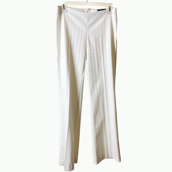Bebe White Pant Suit w/Subtle Striped Pattern | Size 6 Jacket | Size 4 Pants - Picture 8 of 12